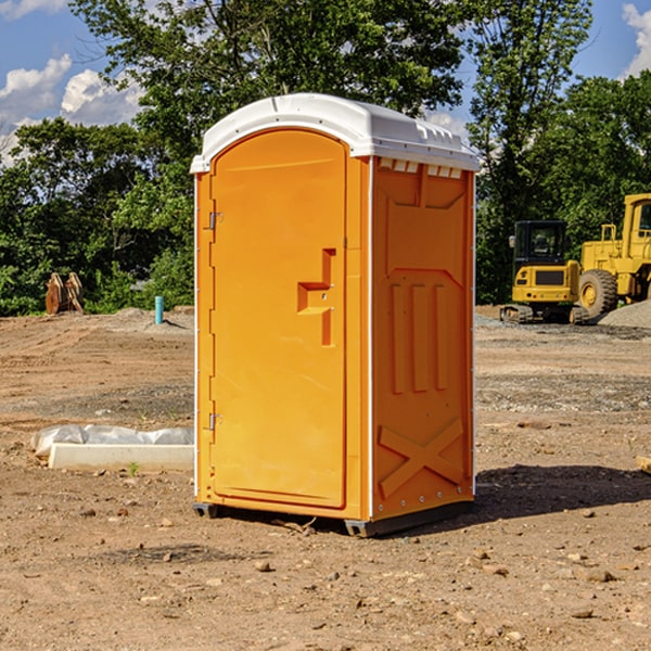 how often are the portable restrooms cleaned and serviced during a rental period in Markleton